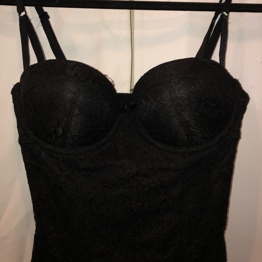 black lace bodysuit corset